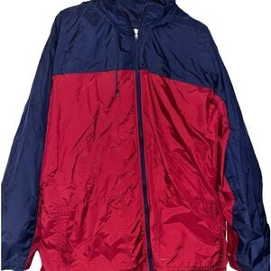 Nike Men’s XXL Vintage Y2K Color Block Red Blue Hooded Full Zip Jacket